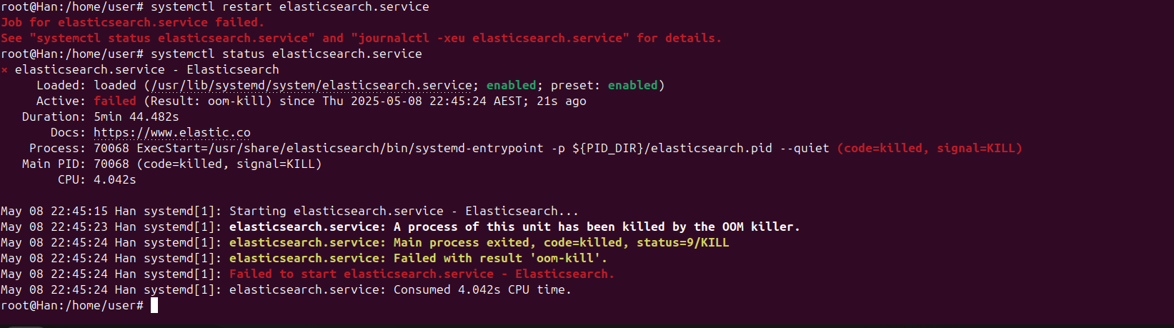 Elasticsearch OOM Error